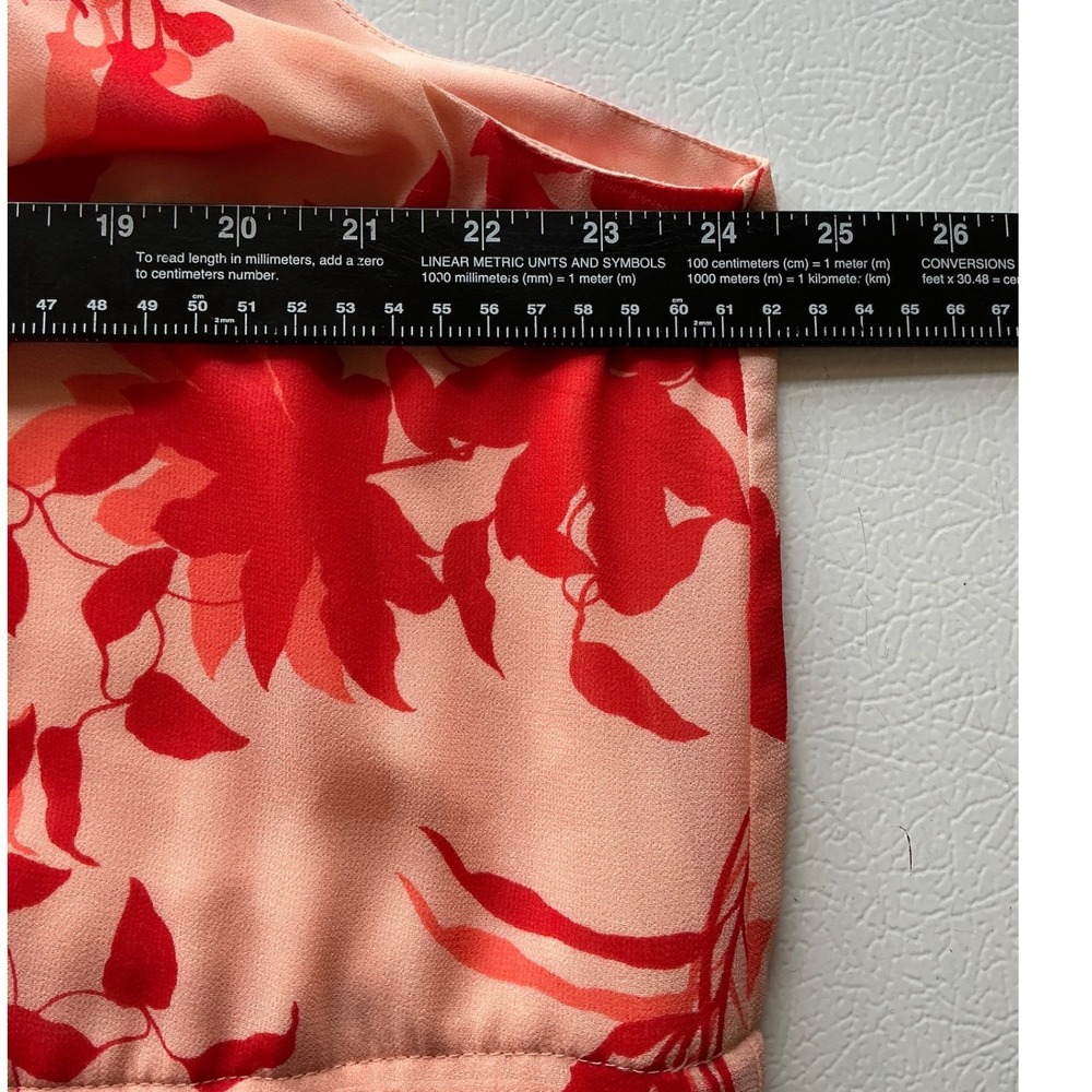 Gibson Latimer Maxi Dress Womens XXL Red Floral Halter Neck Sleeveless High Low - Picture 6 of 6